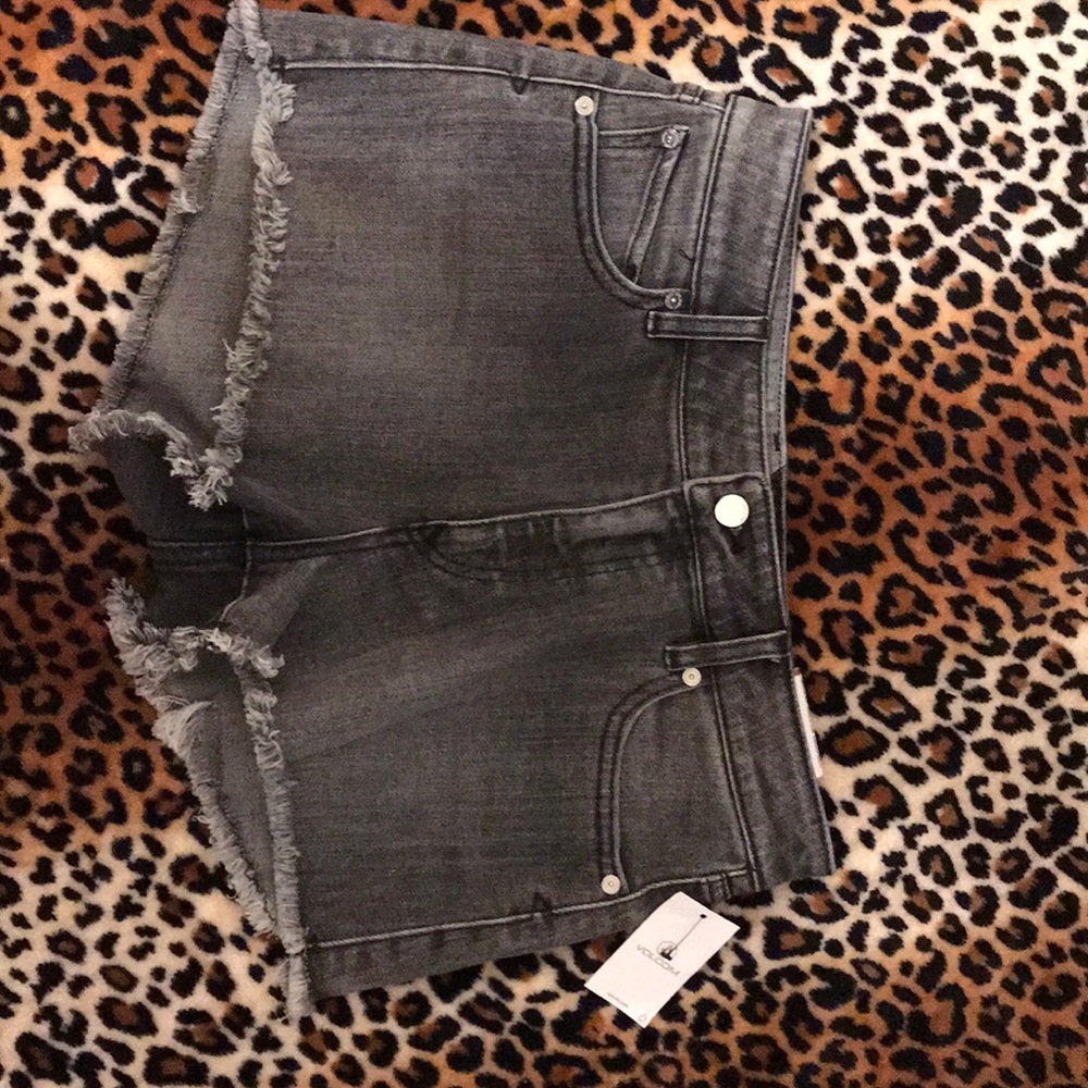 Black washout volcom Jean shorts